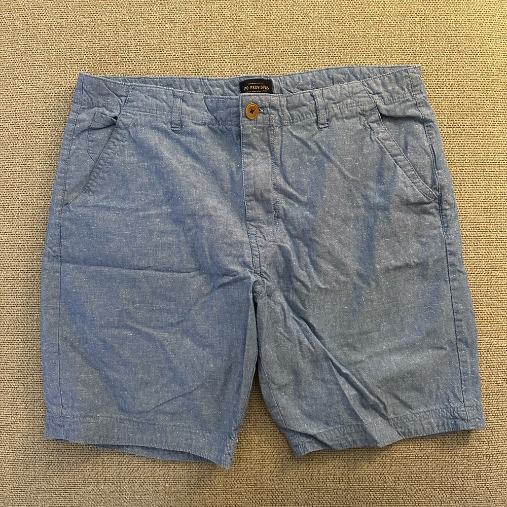 Blue Flat Front Shorts
